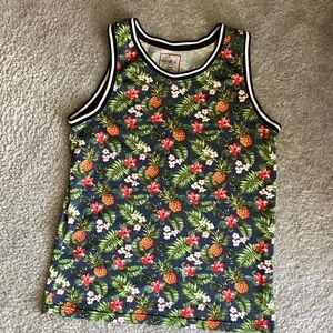 Men's Navy Tropical Floral Tank Top
